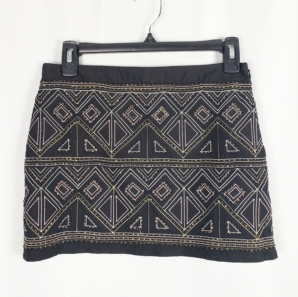 FOREVER 21 beaded embroidered mini skirt
